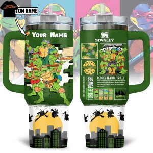 Personalized Teenage Mutant Ninja Turtles Tumbler With Handle And Straw