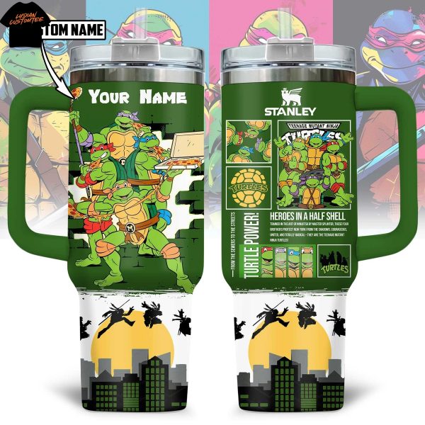 Personalized Teenage Mutant Ninja Turtles Tumbler With Handle And Straw