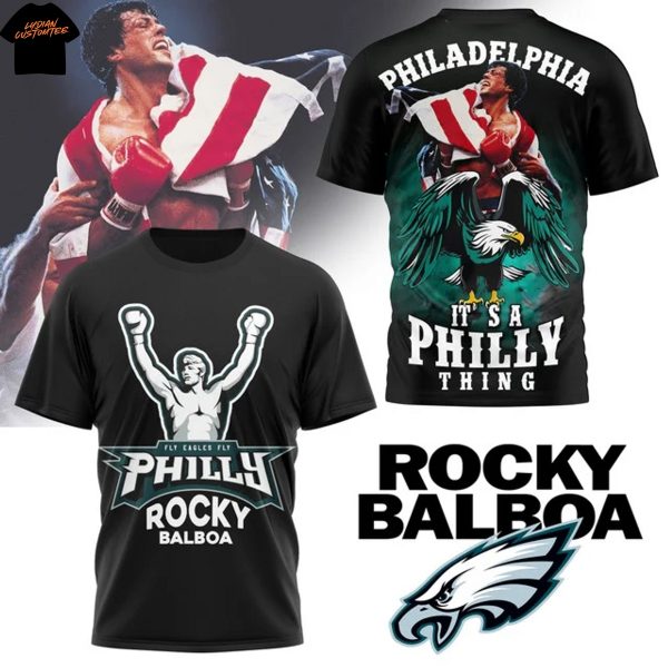 Rocky Balboa x Philadelphia Eagles Fly Eagles Fly 3D T-Shirt