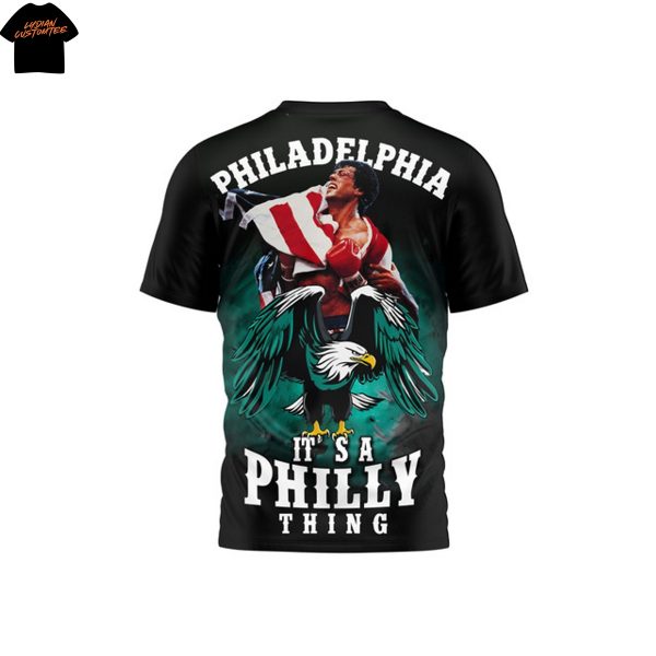 Rocky Balboa x Philadelphia Eagles Fly Eagles Fly 3D T-Shirt