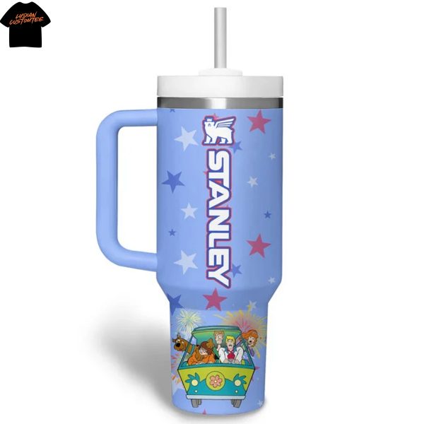 Scooby-Doo My Heart Beats With Red Blue Tumbler With Handle And Straw