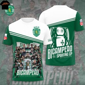 Sporting Cp 2024-2025 Bicampeao 3D T-Shirt