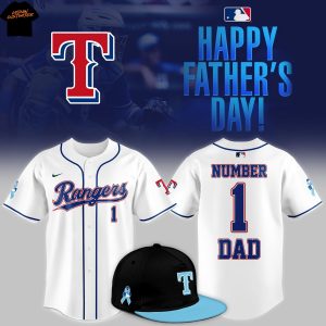 Texas Rangers 2025 Fathers Day Number One Dad Baseball Jersey