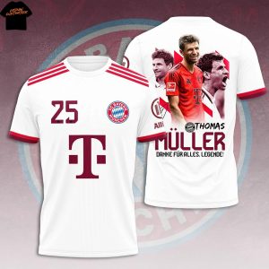 Thomas Muller Fc Bayern Munich Danke Fur Alles Legende 3D T-Shirt