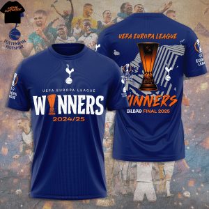 Tottenham Hotspur – UEFA Europa League Champions 2024-2025 Winners Final 3D T-Shirt