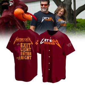 Virginia Tech Hokies Metallica Exit Light Enter Night Let Go Hokies Baseball Jersey