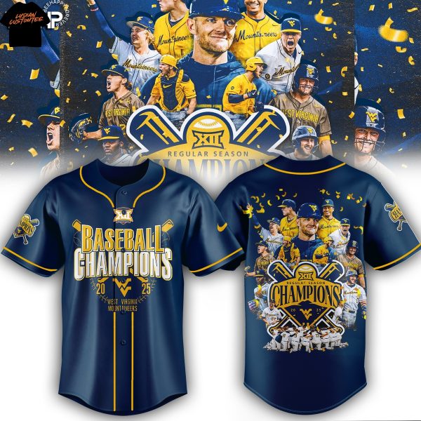 West Virginia Mountaineers Baseball Big 12 Champions 2025 Baseball Jersey