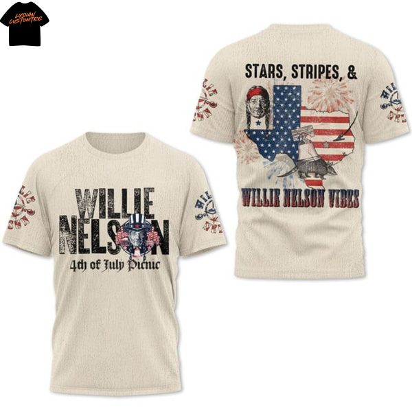 Willie Nelson 4th Of July Picnic 3D T-Shirt