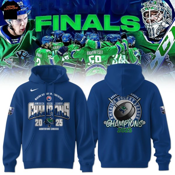 Abbotsford Canucks America Hockey League Champions 2025 Hoodie – Blue