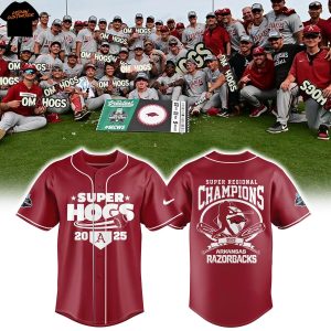 Arkansas Baseball Omahogs Super Regionals Champions 2025 Baseball Jersey