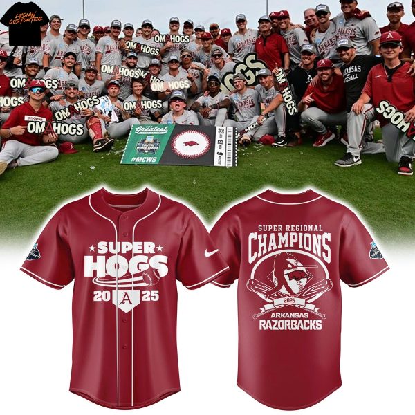 Arkansas Baseball Omahogs Super Regionals Champions 2025 Baseball Jersey