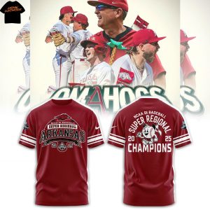 Arkansas Razorbacks Super Regional 2025 Champions 3D T-Shirt