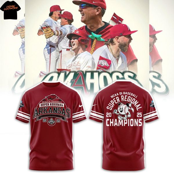 Arkansas Razorbacks Super Regional 2025 Champions 3D T-Shirt
