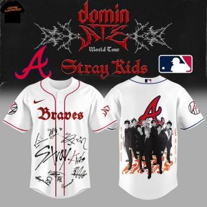Atlanta Braves Domin Ate World Tour Stay Kids Signature Baseball Jersey