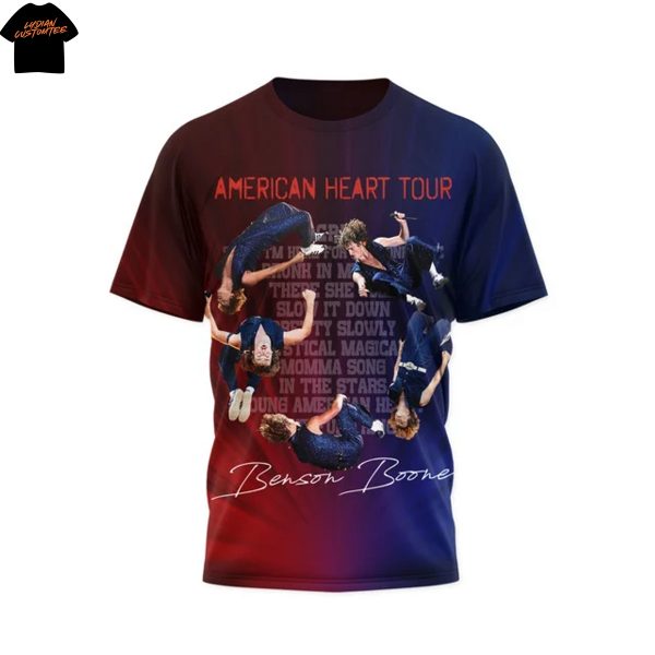 Benson Boone American Heart Tour Signature 3D T-Shirt
