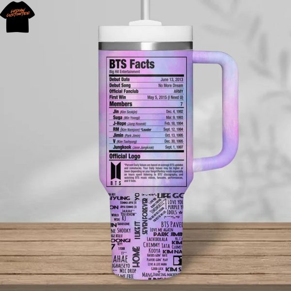 BTS Signature Tumbler With Handle And Straw