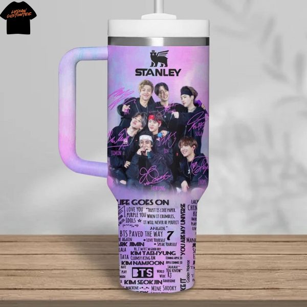 BTS Signature Tumbler With Handle And Straw