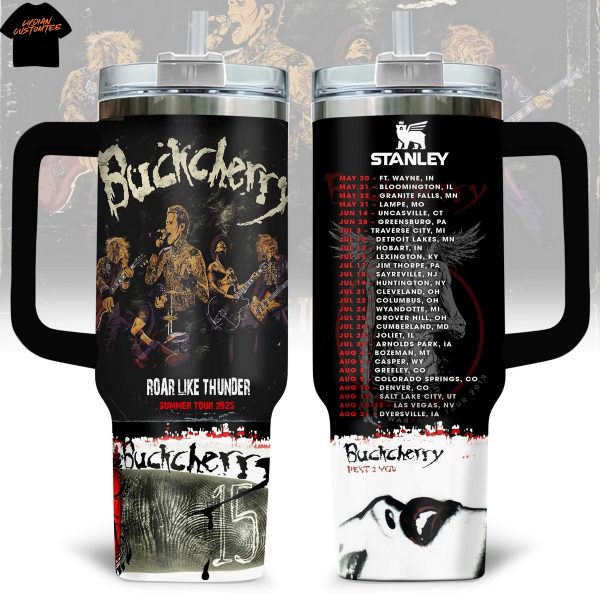 Buckcherry Roar Like Thunder Summer Tour 2025 Tumbler With Handle And Straw