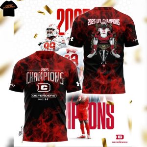 D.C. Defenders 2025 UFL Champions 3D T-Shirt