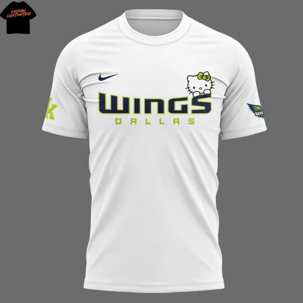 Dallas Wings Basketball Kitty 2025 White 3D T-Shirt