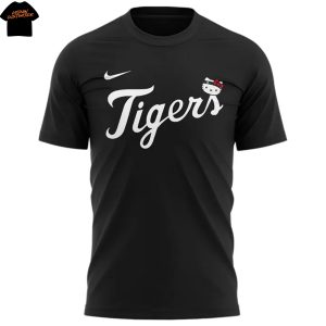 Detroit Tigers Kitty 2025 Black 3D T-Shirt