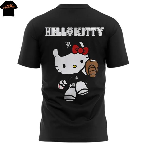 Detroit Tigers Kitty 2025 Black 3D T-Shirt