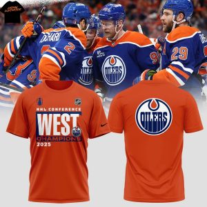 Edmonton Oilers 2025 Western Conference Champions 3D T-Shirt – Orange