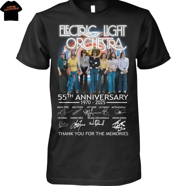 Electric Light Orchestra 55th Anniversary 1970-2025 Signature Thank You For The Memories Unisex T-Shirt