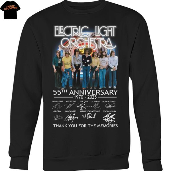 Electric Light Orchestra 55th Anniversary 1970-2025 Signature Thank You For The Memories Unisex T-Shirt