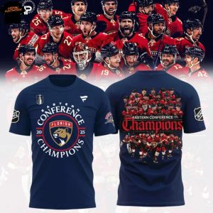 Florida Panthers 2025 Eastern Conference Champions 3D T-Shirt – Blue