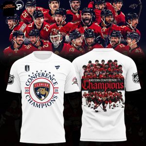 Florida Panthers 2025 Eastern Conference Champions 3D T-Shirt – White