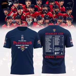 Florida Panthers Stanley Cup Final 2025 3D T-Shirt – Blue