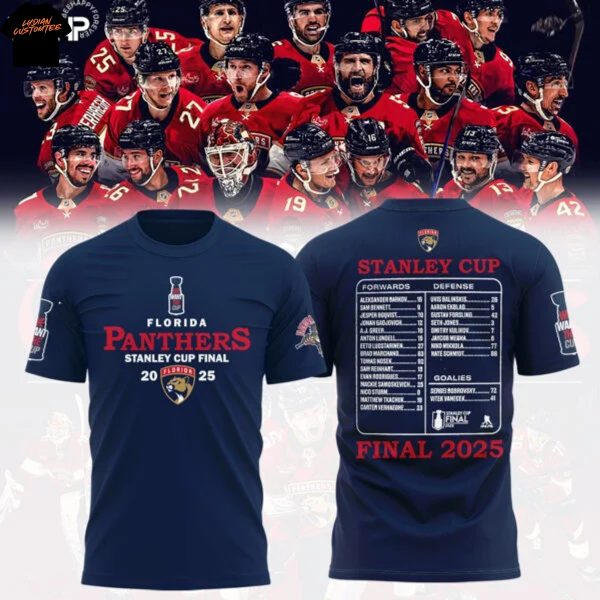 Florida Panthers Stanley Cup Final 2025 3D T-Shirt – Blue