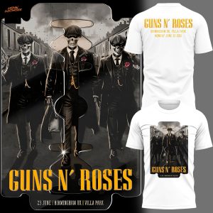 Guns N Roses World Tour To Birmingham 2025 3D T-Shirt – White