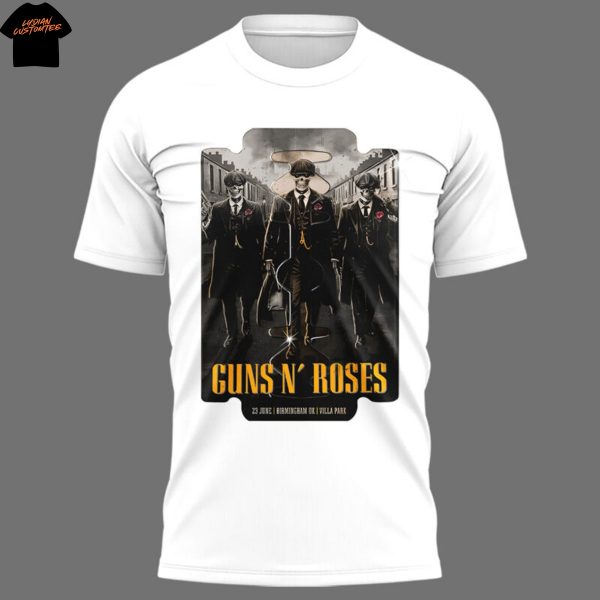 Guns N Roses World Tour To Birmingham 2025 3D T-Shirt – White