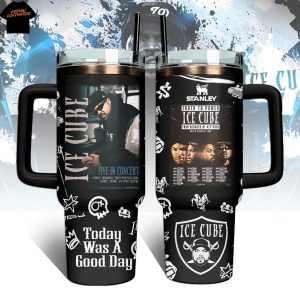Ice Cube Today Was A Good Day Tumbler With Handle And Straw