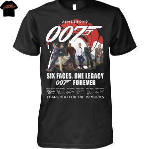 James Bond 007 Six Faces One Legacy Signature Unisex T-Shirt