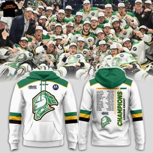 London Knight Champions Memorial Cup 2025 Hoodie – White
