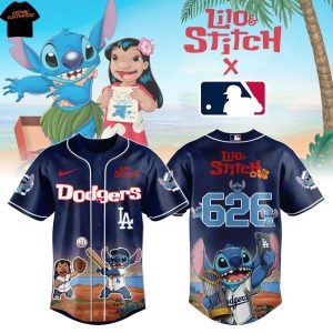 Los Angeles Dodgers Lilo & Stitch Baseball Jersey