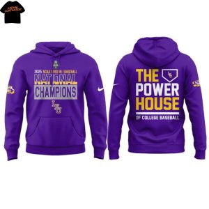 LSU Tigers Baseball 2025 NCAA National Champions The Power House Of College Baseball Hoodie
