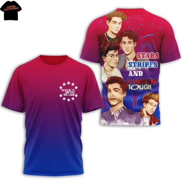 New Kids On The Block Stars Stripes And Hangin Tough 3D T-Shirt