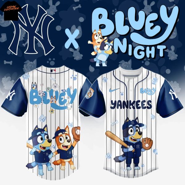 New York Yankees Bluey And Bingo Baseball Jersey