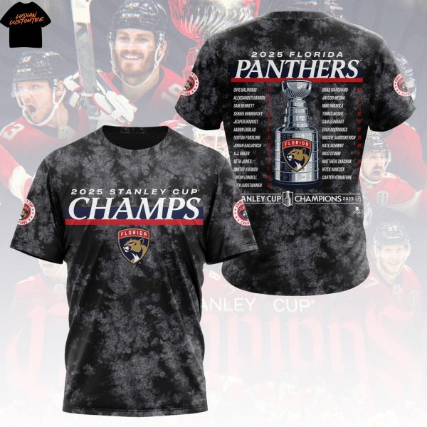 NHL Florida Panthers 2025 Stanley Cup Champions 3D T-Shirt