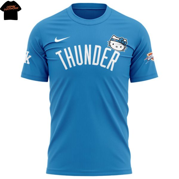 Oklahoma City Thunder 2025 Hello Kitty 3D T-Shirt – Blue