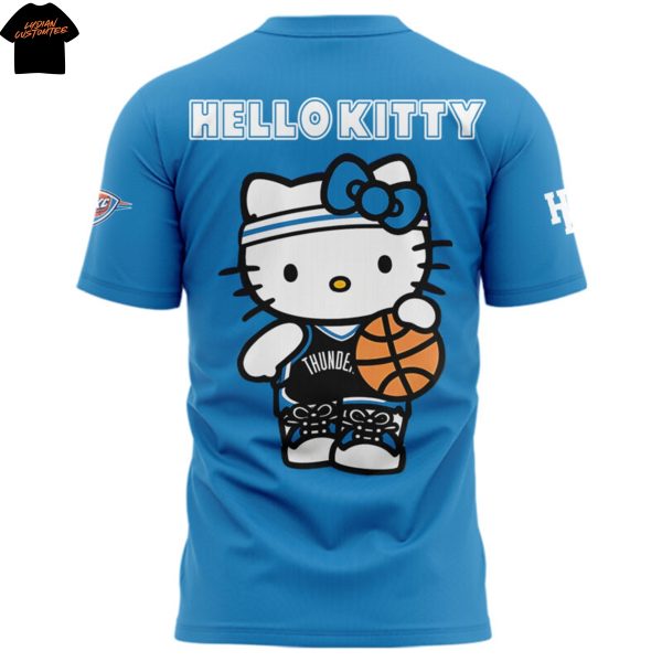 Oklahoma City Thunder 2025 Hello Kitty 3D T-Shirt – Blue
