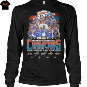 Oklahoma City Thunder Western Conference Championship Champions Signature 2025 Unisex T-Shirt