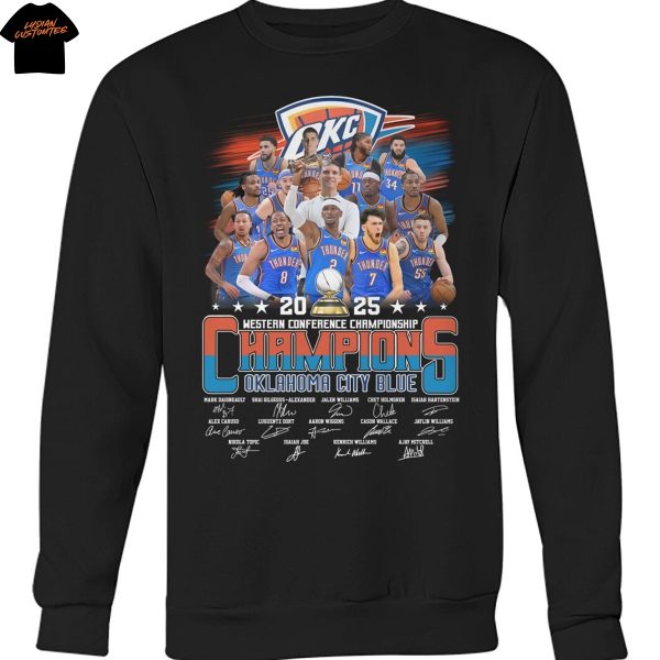 Oklahoma City Thunder Western Conference Championship Champions Signature 2025 Unisex T-Shirt