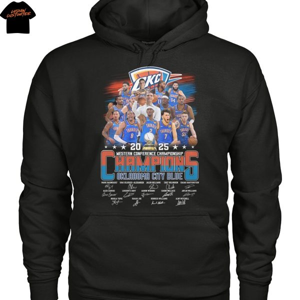 Oklahoma City Thunder Western Conference Championship Champions Signature 2025 Unisex T-Shirt