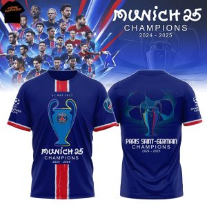 Paris Saint-Germain UEFA Champions 2024-2025 3D T-Shirt