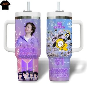 Personalized 2025 BTS Jimin Home Again Tumbler With Handle And Straw